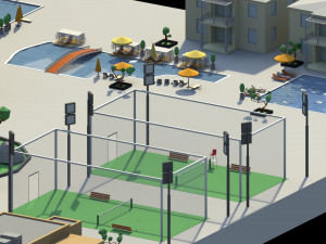 low poly holiday resort 3D-Modell