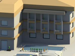 low poly holiday resort 3D-Modell