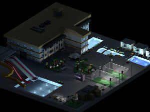 low poly holiday resort 3D-Modell
