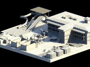 low poly holiday resort 3D-Modell