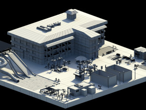 low poly holiday resort 3D-Modell