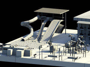 low poly holiday resort 3D-Modell