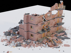 collapsed building 3D Model