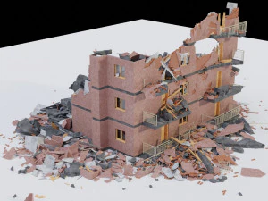 collapsed building 3D Model