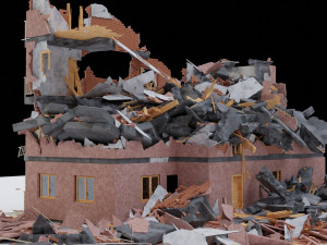collapsed building 3D Model