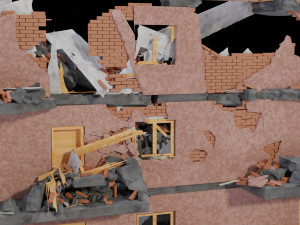 collapsed building 3D Model