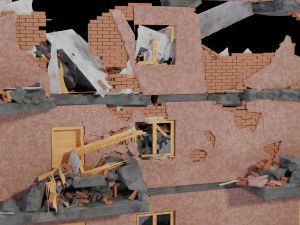 collapsed building 3D Model