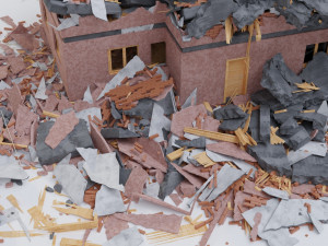 collapsed building 3D Model