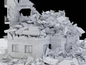 collapsed building 3D Model