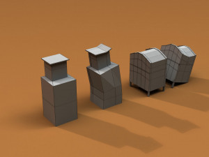 post apocalyptic newspaper machine and mailbox 3D-Modell