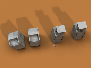 post apocalyptic newspaper machine and mailbox 3D-Modell