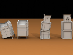 post apocalyptic newspaper machine and mailbox 3D-Modell