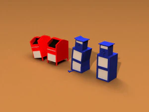 post apocalyptic newspaper machine and mailbox 3D Model