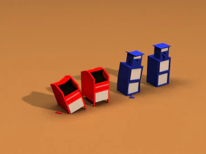 post apocalyptic newspaper machine and mailbox 3D Model