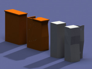 post apocalyptic cupboard and bookcase 3D Model