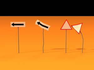 post apocalyptic road signs Model 3D