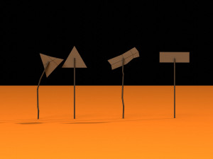 post apocalyptic road signs Model 3D