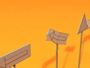 post apocalyptic road signs 3D Model