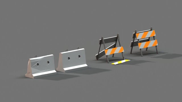 postapokaliptyczne blokady drogowe Model 3D .c4d .max .obj .3ds .fbx .stl .blend 