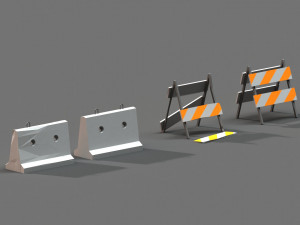 post apocalyptic road blocks 3D Model