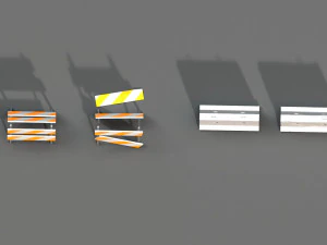 postapokaliptyczne blokady drogowe Model 3D