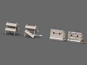 post apocalyptic road blocks 3D-Modell