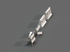 postapokaliptyczne blokady drogowe Model 3D