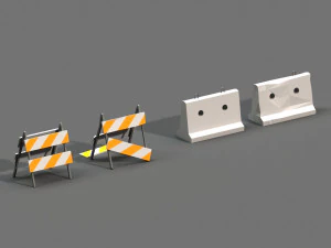 postapokaliptyczne blokady drogowe Model 3D