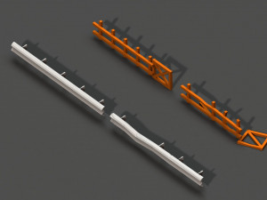 post apocalyptic road barrier and wooden fence 3Dモデル