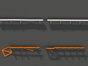 post apocalyptic road barrier and wooden fence 3Dモデル
