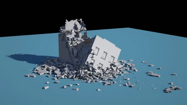 collapsed building 2 3D Model .c4d .max .obj .3ds .fbx .stl .blend 