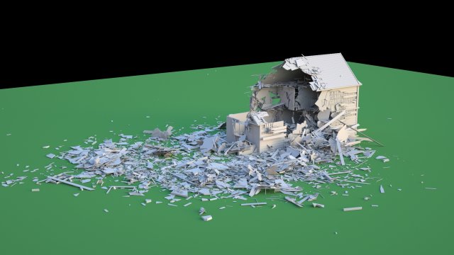 destroyed wooden cottage 3D Model .c4d .max .obj .3ds .fbx .stl .blend 