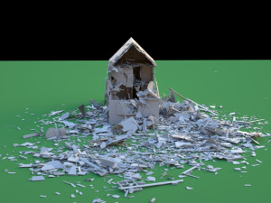 destroyed wooden cottage 3D Model