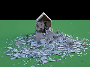 destroyed wooden cottage 3D Model