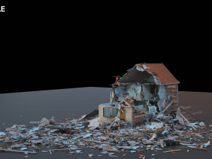destroyed wooden cottage 3D Model
