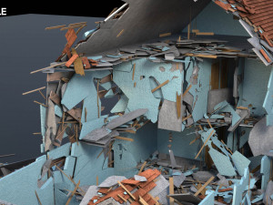 destroyed wooden cottage 3D Model