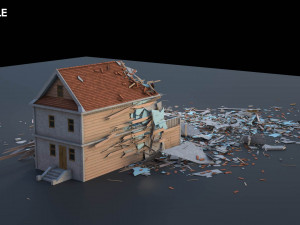 destroyed wooden cottage 3D Model