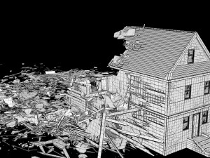 destroyed wooden cottage 3D Model