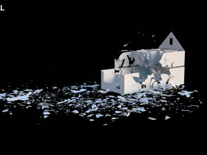 destroyed wooden cottage 3D Model
