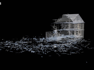 destroyed wooden cottage 3D Model