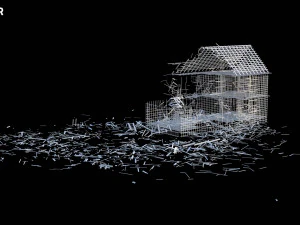 destroyed wooden cottage 3D Model