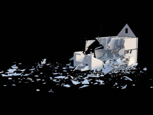 destroyed wooden cottage 3D Model