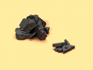 low poly debris piles Modèle 3D