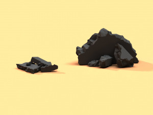 low poly debris piles Modèle 3D