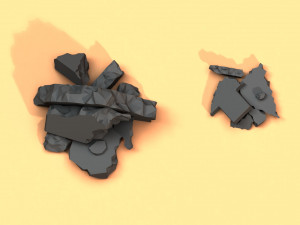 low poly debris piles Modèle 3D