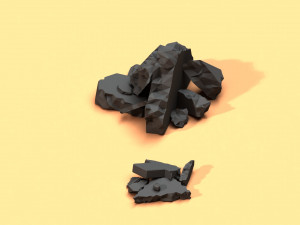 low poly debris piles Modèle 3D