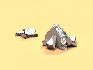 pilhas de detritos de baixo poli Modelo 3D