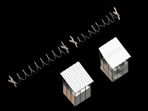 post apocalyptic barbed wire and shed 3D 모델