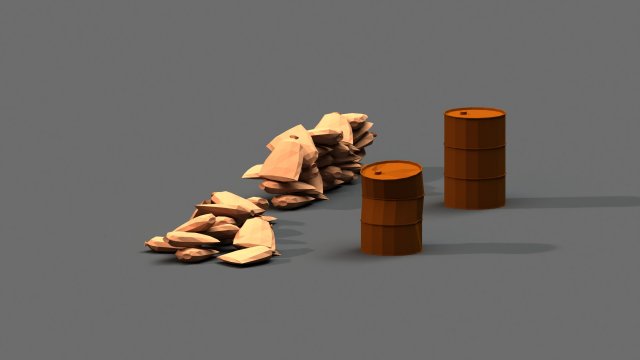 post apocalyptic sandbags and barrels 3D Модель .c4d .max .obj .3ds .fbx .stl .blend 