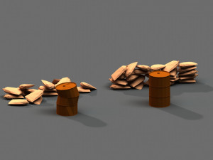 post apocalyptic sandbags and barrels 3D Модель